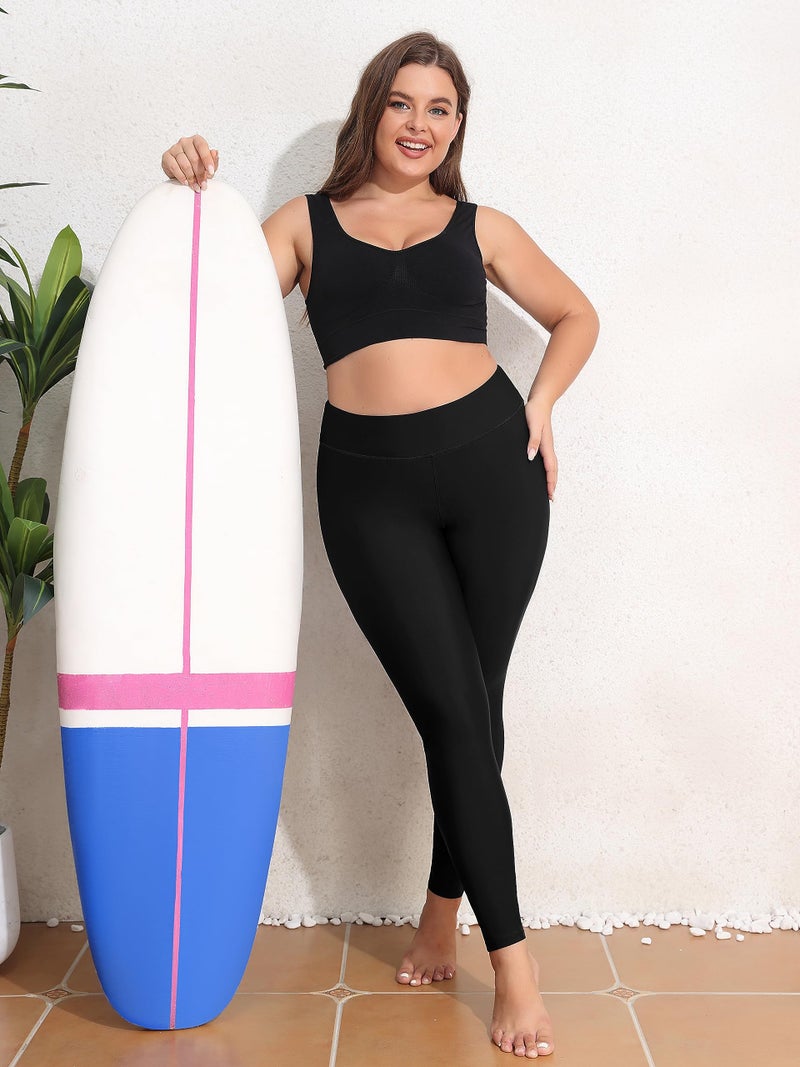 ATTRACO Swim Pants for Women Long Swimming Tights Swimming Leggings Black XL - Image 5